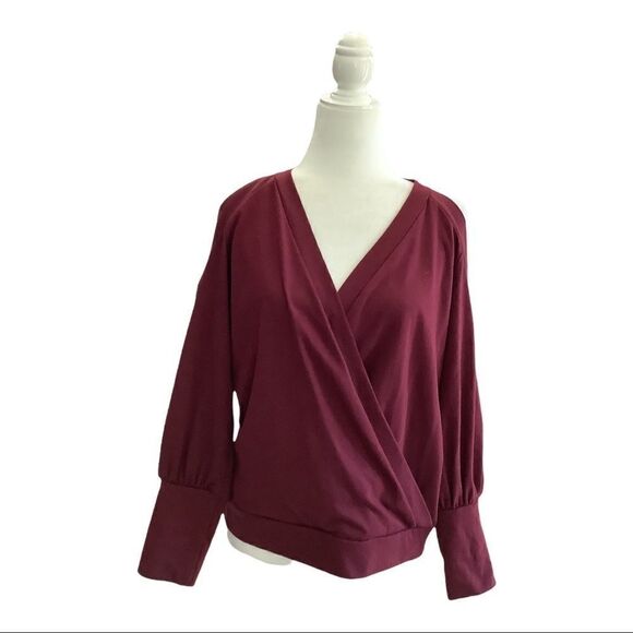 Yingkis- Burgundy ColdShoulder Sweatshirt. Excellent Condition. Size L - Picture 1 of 4